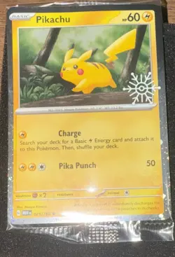 Pokemon TCG Pikachu 025/165 Pokemon Holiday Calendar '25 Festive Stamp Snowflake - Image 1