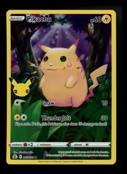 #3 Pikachu 005/025 Celebrations 2021 Holo Rare 25th Anniversary Pokemon Card TCG - Image 1