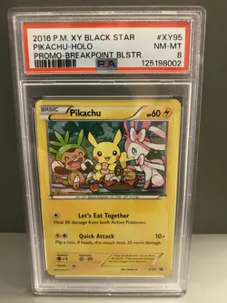 2016 POKEMON XY BLACK STAR PROMO BREAKPOINT BLISTERS #XY95 PIKACHU-HOLO PSA 8 - Image 1