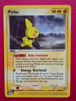 POKEMON PICHU Sandstorm Non Holo Rare Regular LP/EX 20/100 2003 Nice! - Image 1