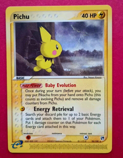 POKEMON PICHU Sandstorm Non Holo Rare Regular LP/EX 20/100 2003 Nice! - Image 2
