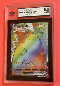 Pikachu VMAX Rainbow Secret Rare 188/185 Pokemon Vivid Voltage KSA 9.5 GEM ?? - Image 2