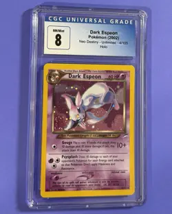 Pokemon TCG: Neo Discovery Espeon 1/75 Holo Rare Unlimited NM-Mint CGC 8 💎 - Image 2