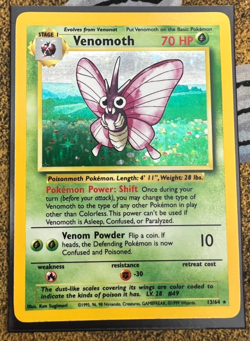Pokemon Venomoth 13/64 Jungle Holofoil No Symbol Misprint Moderately Played - Image 1