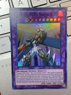 Yugioh Elemental HERO Magma Neos SHVA-EN014 Super Rare Holo 1st Edition nm card - Image 1