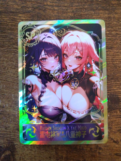 SP Beautiful Waifu Card - Raiden Shogun x Yae Miko Goddess Stor y Genshin Impact - Image 1