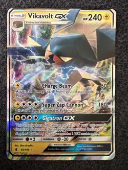 Vikavolt GX 45/145 Ultra Rare Holo Pokemon Card NM - Image 1