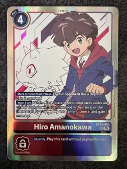 Digimon Card Game Hiro Amanokawa BT21-080 SR World Convergence Holo NM - Image 1