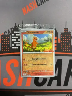 Pokemon Charmander Reverse Holo Card 004/165 GameStop Promo, Sealed - Image 1