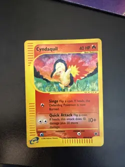 Pokemon TCG Cyndaquil Reverse Holofoil Card 104/165 2002 Expedition - Image 1