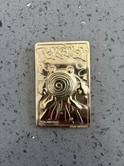 Poliwhirl Gold Plated Pokemon Card 1999 Burger King Vintage Collectible - Image 1