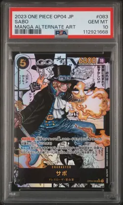 PSA 10 One Piece Card Game Sabo MANGA ART Super Parallel SR OP04-083 Japanese - Image 1