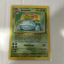 RARE Vintage Pokemon TCG Venusaur 15/102 Holo Rare Base Set Unlimited Card LP - Image 1
