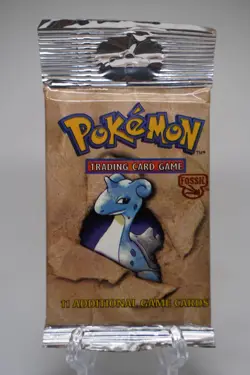 21.37g Pokemon WOTC Fossil Unlimited Booster Pack Vintage Sealed TCG Lapras - Image 2