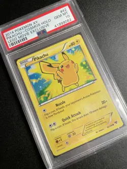 2014 PIKACHU POKEMON XY COSMOS HOLO LEGO MOVIE EXCLUSIVE PROMO PSA 10 POP 130 - Image 3