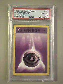 1999 Pokemon Base Set 1st Edition Shadowless Psychic Energy #101 PSA 10 GEM MINT - Image 1