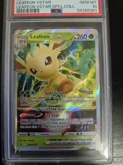 PSA 10 Leafeon VSTAR GEM MINT Black Star Promo Pokemon TCG SWSH195 - Image 2