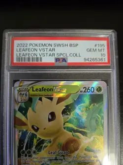 PSA 10 Leafeon VSTAR GEM MINT Black Star Promo Pokemon TCG SWSH195 - Image 3