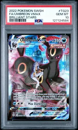 2022 Pokemon Sword & Shield Brilliant Stars #TG23 Full Art - UMBREON VMAX PSA 10 - Image 1