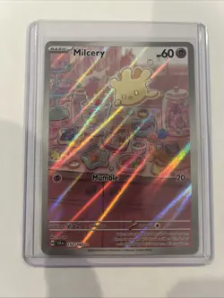 Pokemon TCG Milcery 152/142 Stellar Crown Holo Illustration - Image 1