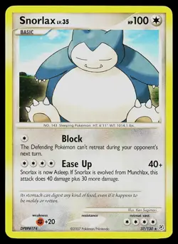 Pokemon Card - Snorlax Diamond and Pearl 37/130 Non Holo - Image 1