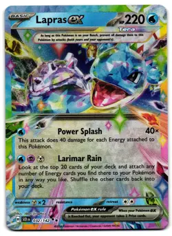 Lapras EX 032/142 - Double Rare Stellar Crown Pokemon TCG 2024 Holo - NM Card - Image 1