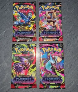 ARTSET 4 BOOSTER 10 CARTES POKEMON FLAMMES FANTASMAGORIQUES ME02 FR NEUF SCELLES - Image 1