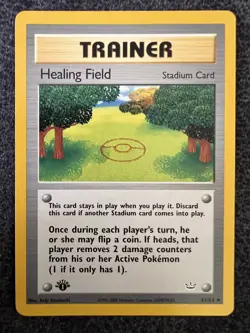 Healing Field 61/64 Uncommon 1st Edition Pokemon Card NM - Image 1