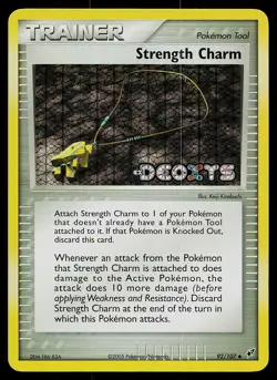 Pokemon Card - Strength Charm Deoxys 92/107 Reverse Holo Stamped - Image 1