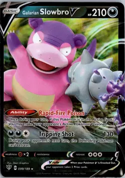 2020 Sword & Shield - Darkness Ablaze Galarian Slowbro V Basic/Rare Holo V #99 - Image 1