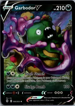 2021 Sword & Shield - Evolving Skies Garbodor V Basic/Rare Holo V #100 - Image 1