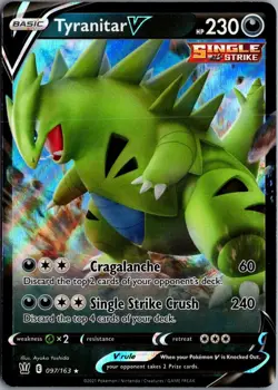 2021 Sword & Shield - Battle Styles Tyranitar V Basic/Rare Holo V #97 - Image 1