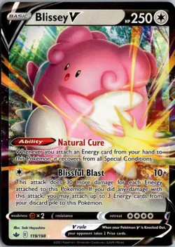 2021 Sword & Shield - Chilling Reign Blissey V Basic/Rare Holo V #119 - Image 1