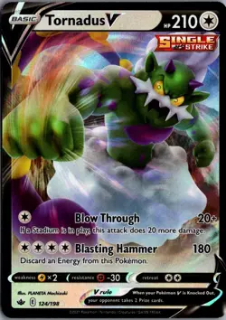2021 Sword & Shield - Chilling Reign Tornadus V Basic/Rare Holo V #124 - Image 1