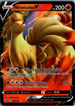 2020 Sword & Shield - Rebel Clash Ninetales V Basic/Rare Holo V #26 - Image 1