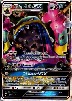 2017 Sun & Moon - Burning Shadows Alolan Muk-GX Stage 1/Rare Holo GX #84 - Image 1