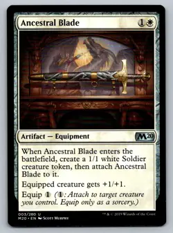 Ancestral Blade Magic the Gathering Core Set 2020 M20 MTG Card FREE SHIPPING ! - Image 1