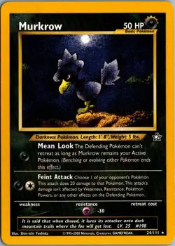 2000 Neo - Genesis Murkrow Basic/Rare #24 - Image 1