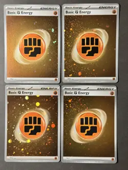 Basic Fighting Energy Cosmic Holo SWIRL SVE 006 Pokemon 151 lot of 4 - Image 1