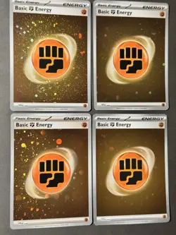 Basic Fighting Energy Cosmic Holo SWIRL SVE 006 Pokemon 151 lot of 4 - Image 2