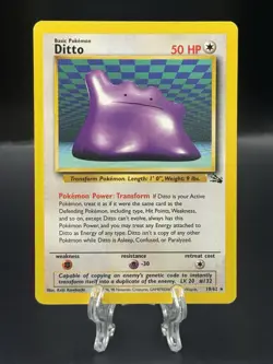 Ditto 18/62 Pokemon TCG WOTC Base Set Fossil Non Holo - Image 1