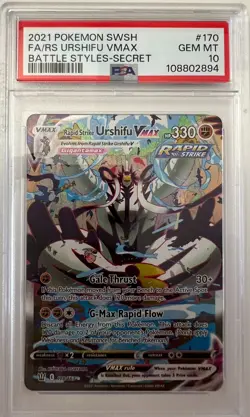 PSA 10 Rapid Strike Urshifu VMAX 170/163 Pokemon Battle Styles Alt Art GEM MINT - Image 1