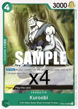 4X One Piece Card Game Kuroobi OP03-026 Uncommon NM - Image 1