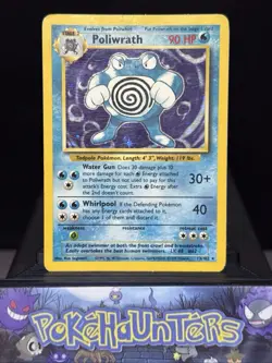 Pokemon Card Poliwrath 13/102 Base Set Holo Rare WOTC Played 3 - Image 1
