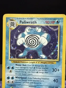Pokemon Card Poliwrath 13/102 Base Set Holo Rare WOTC Played 3 - Image 2
