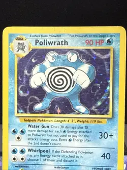 Pokemon Card Poliwrath 13/102 Base Set Holo Rare WOTC Played 3 - Image 3