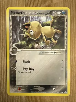 Meowth 71/110 Pokemon Card HP Condition (EX Holon Phantoms) - Image 1