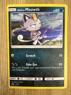 Alolan Meowth - SM43 - Pokemon Sun & Moon Promo Holo Rare Card DMG - Image 1