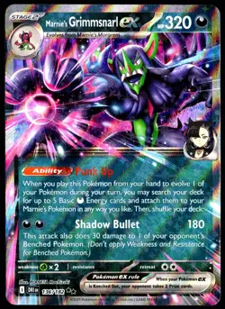 Pokemon TCG Marnie's Grimmsnarl ex 136/182 Destined Rivals Double Rare Card - MP - Image 1
