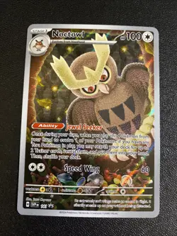 Pokemon Noctowl TCG Stellar Crown 141 Black Star Promo Holo Card NM Condition - Image 1